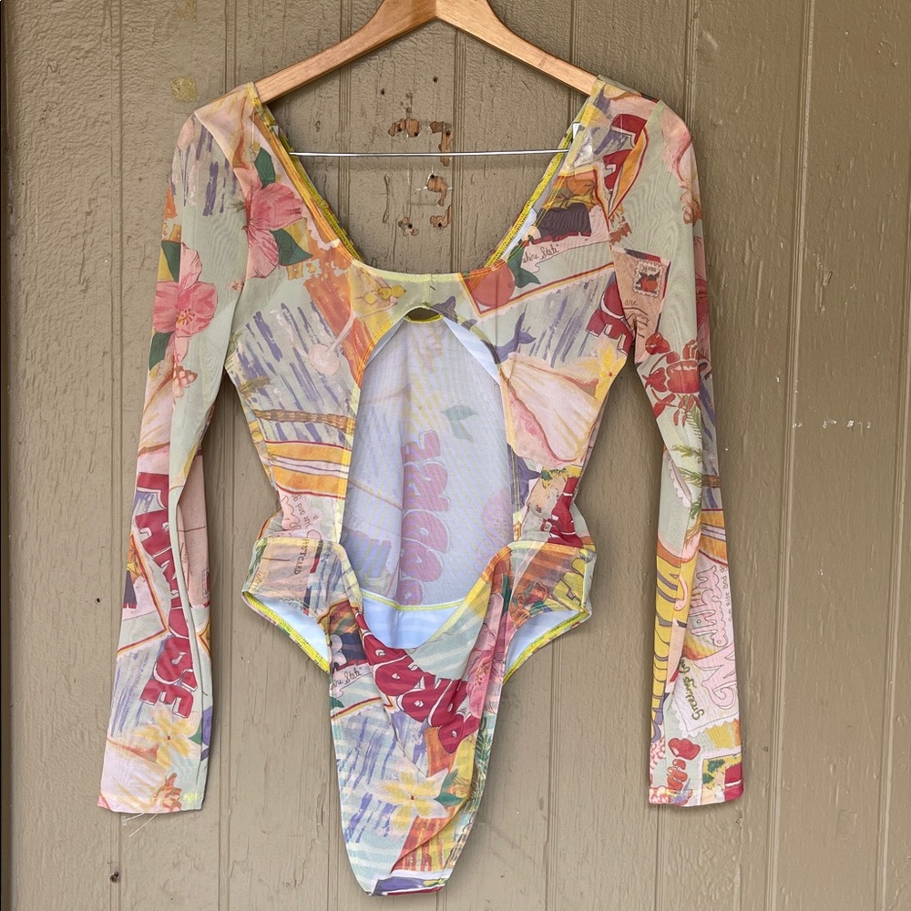 Free People Beach Free-est Dion Mesh One-Piece Surf Suit in multicolor Size L - Picture 4 of 9